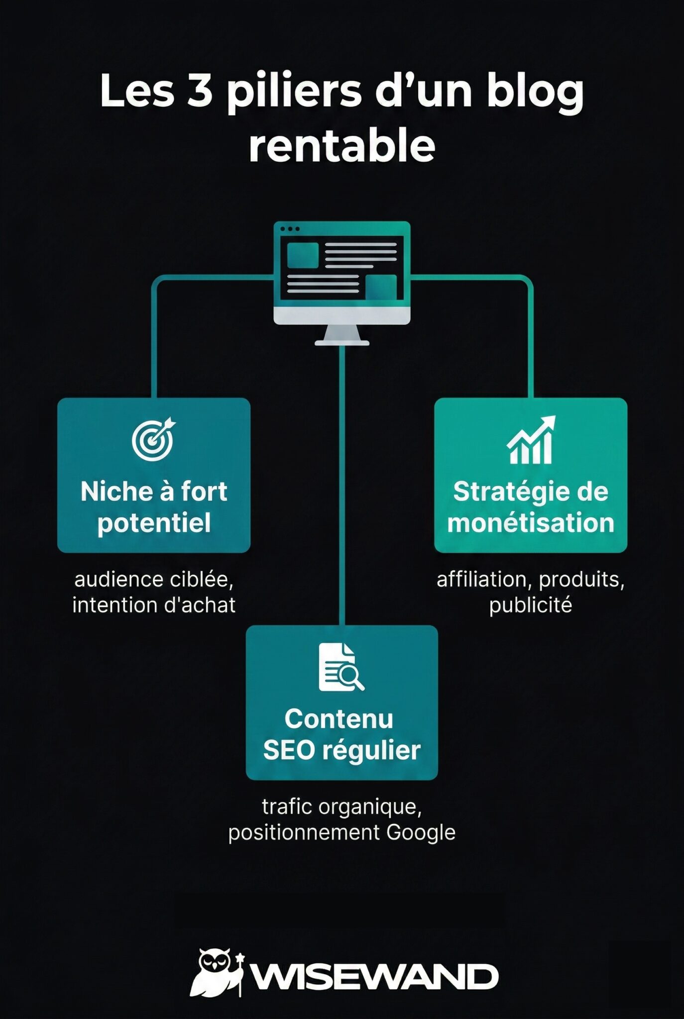 Les trois piliers d'un blog rentable : niche, contenu SEO et stratégie de monétisation