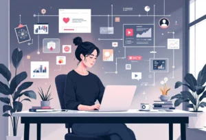 L'illustration d'une éditrice web qui a réussi à automatiser son blog