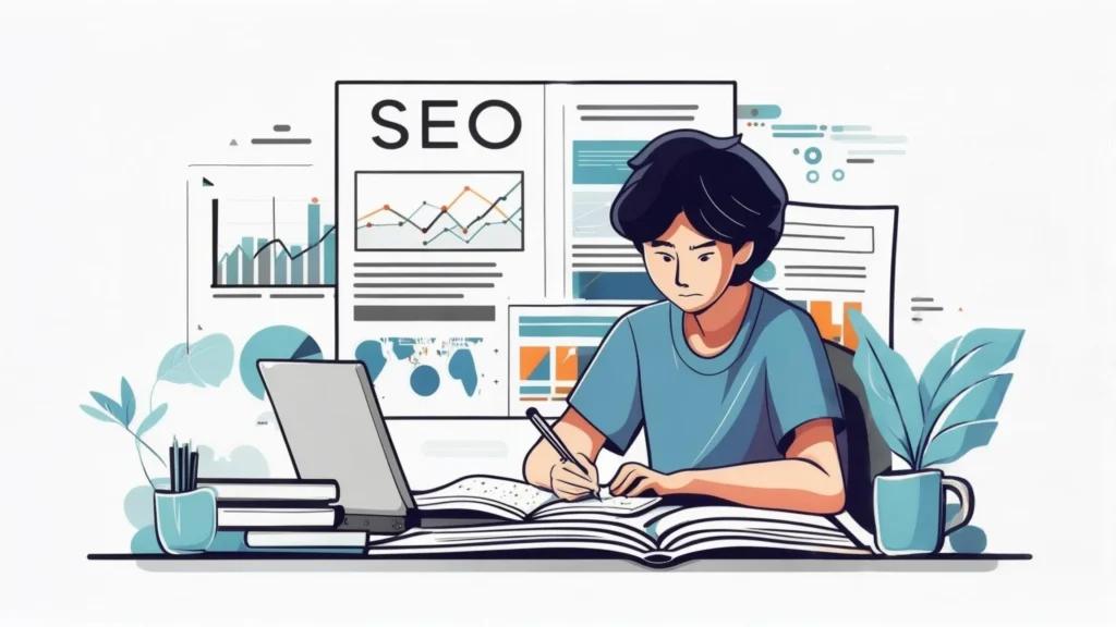 Une illustration artistique d'un rédacteur web