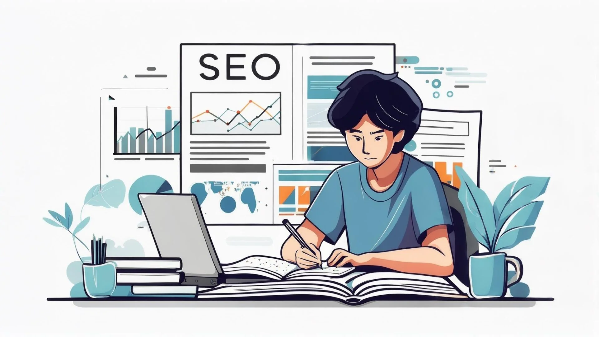 Une illustration artistique d'un rédacteur web