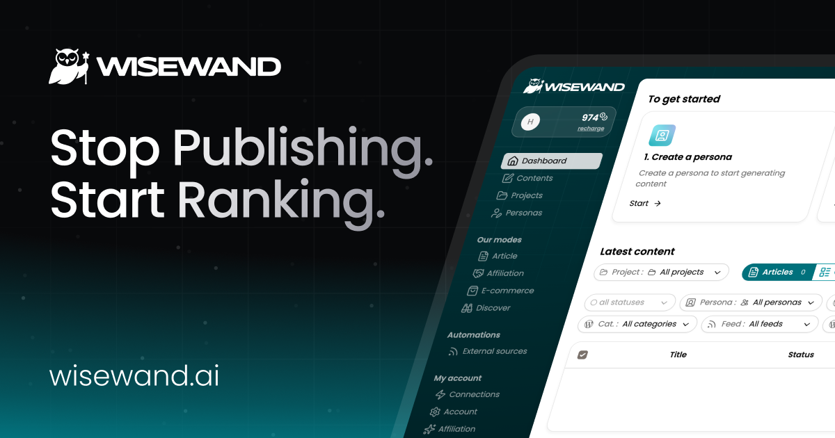 Wisewand : Rédaction IA SEO Simplifié et Ultra Puissante !
