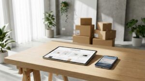 Le blog d'un e-commerce sur écrans