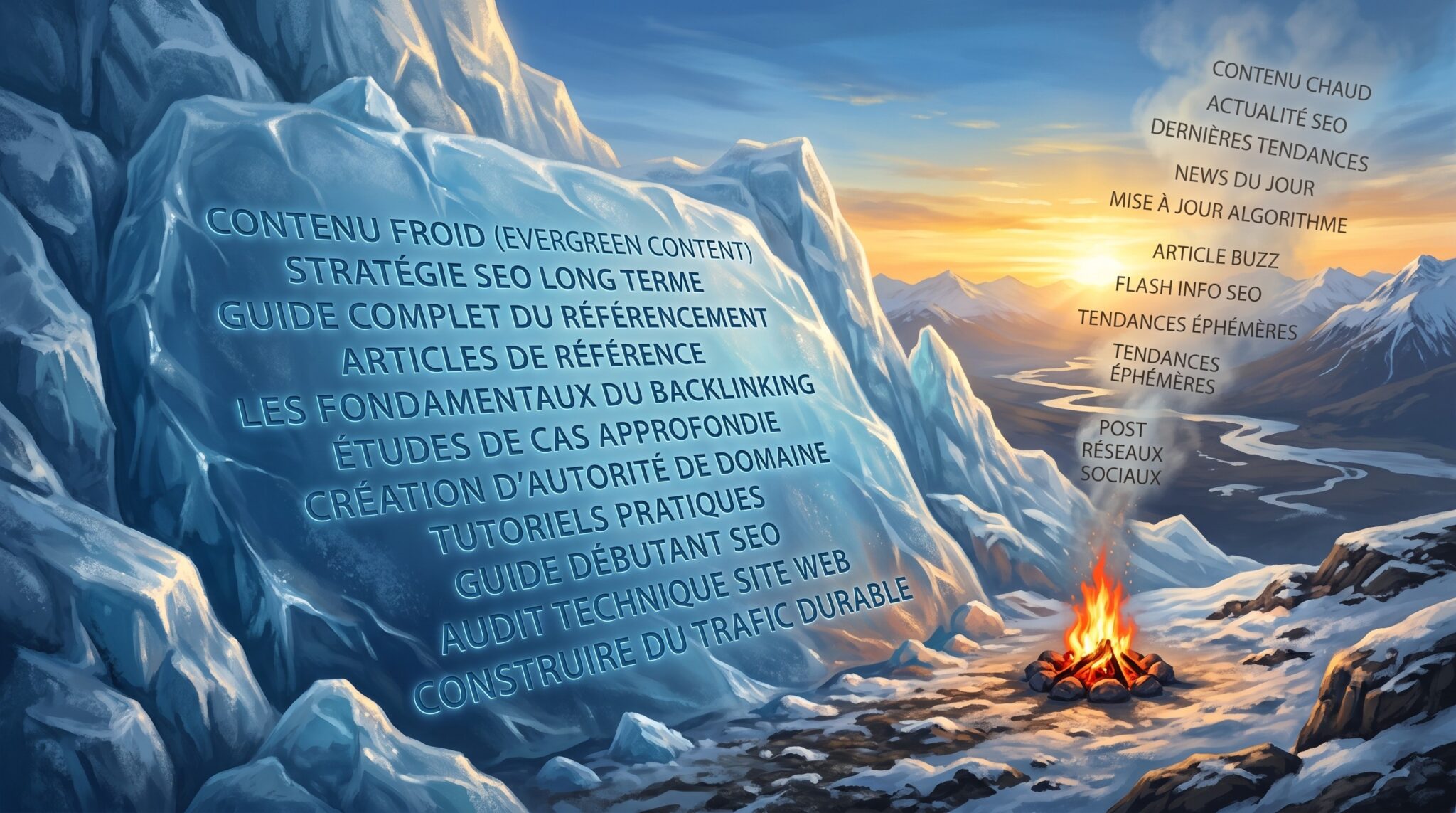 Une représentation d'un contenu froid et d'un contenu chaud